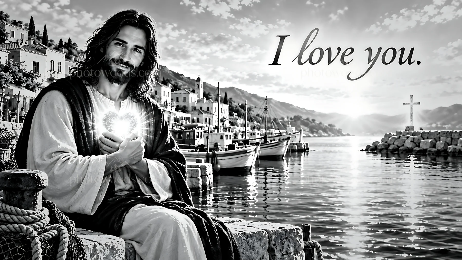Love at the Harbor conveys a strong message of affection - AI-generated stock image