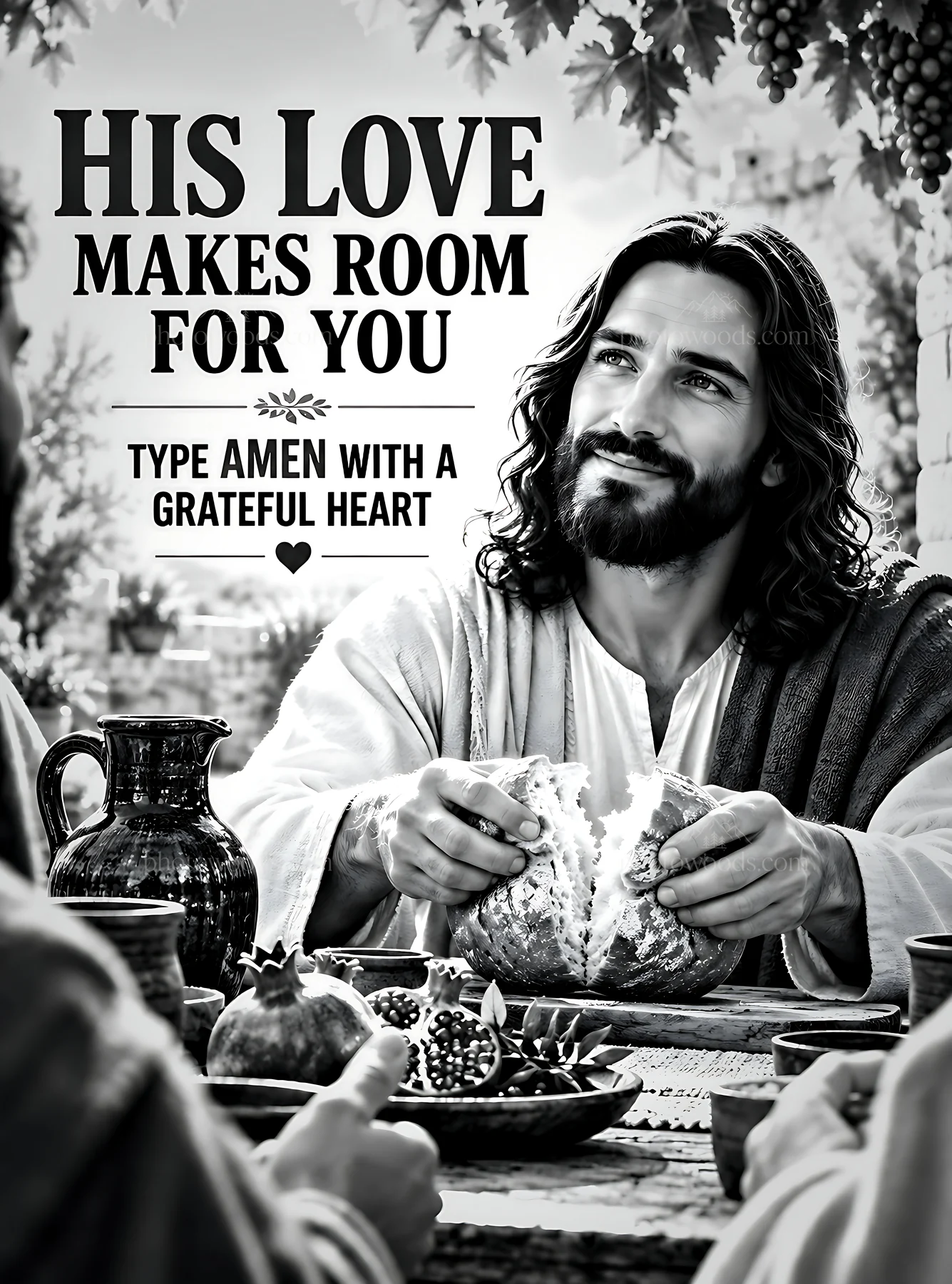 Bread shared with love at a gathering - AI-generated stock image