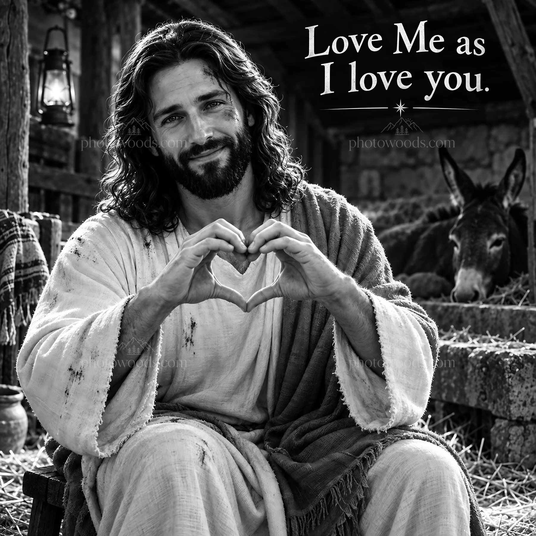 Jesus Christ showing love and compassion - AI-generated stock image