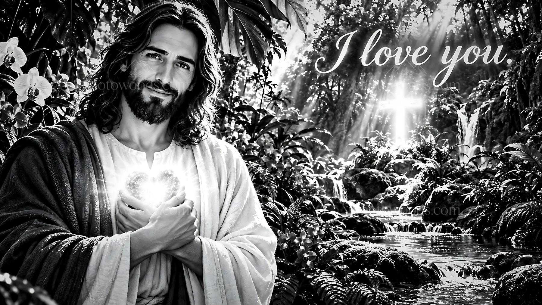 Love beneath the Rainforest Canopy - AI-generated stock image