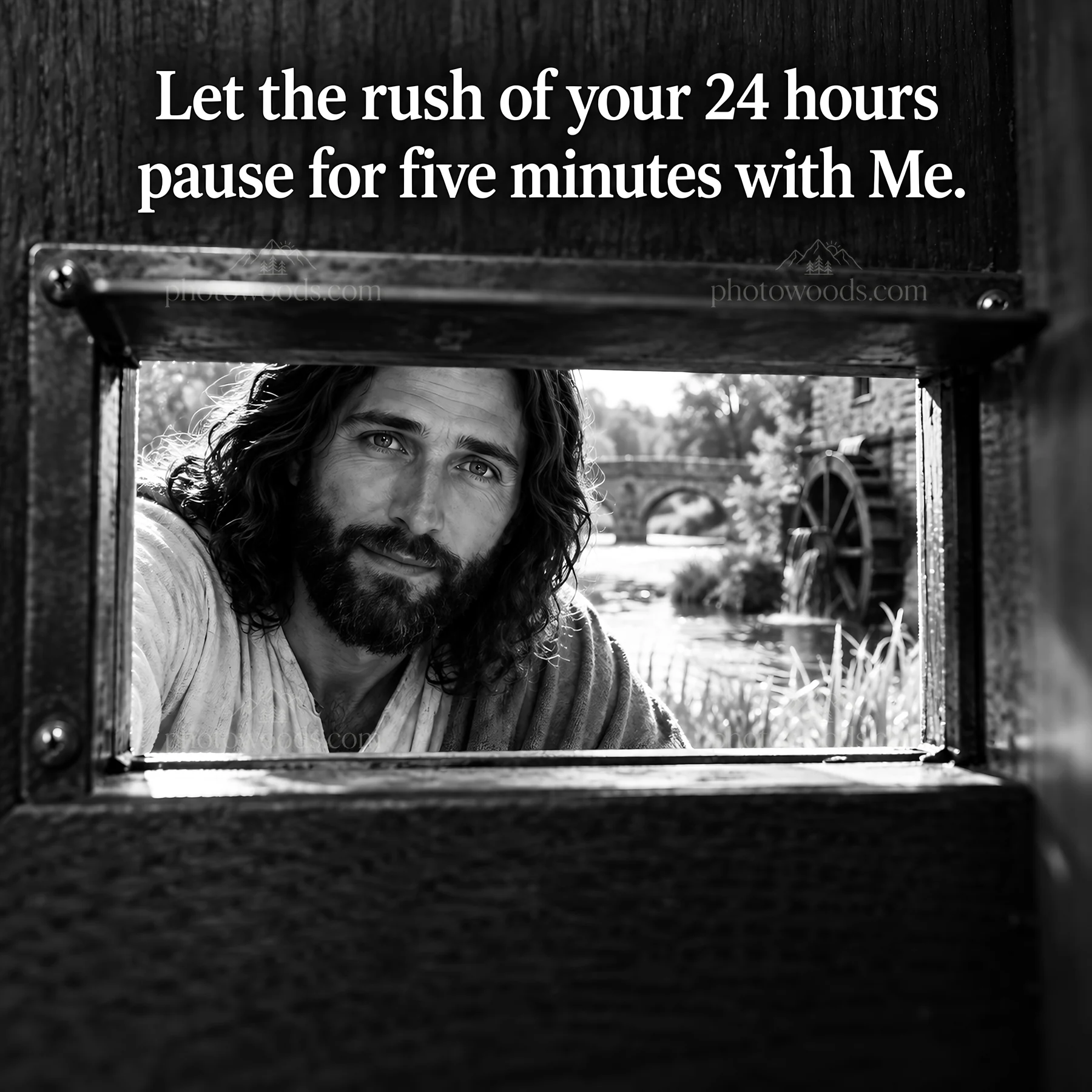 Jesus Christ invites you to pause for reflection - AI-generated stock image