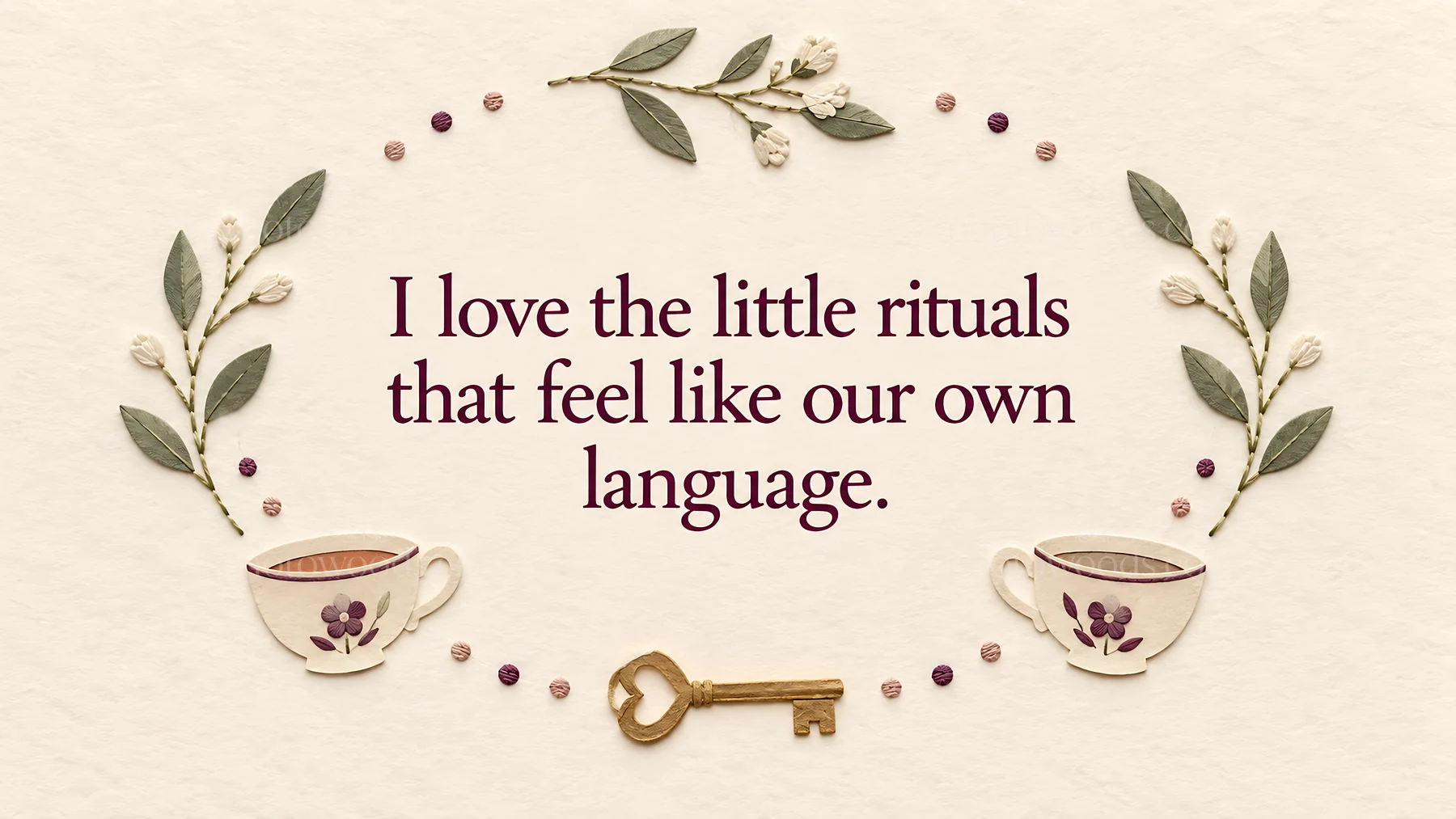Romantic Greeting with Shared Rituals and Tea - AI-generated stock image
