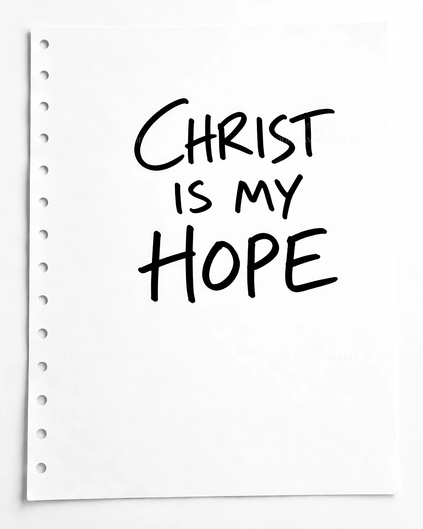 Jesus Christ is my hope message on paper - AI-generated stock image
