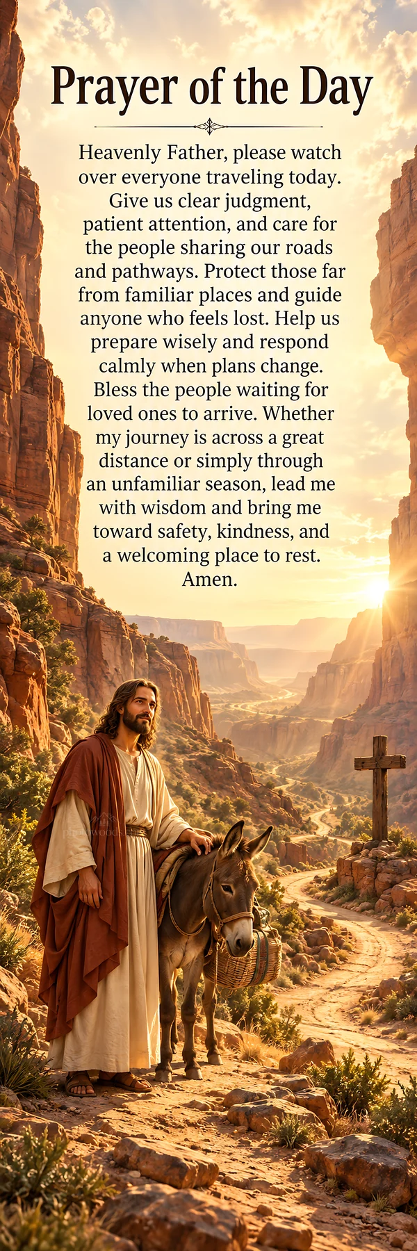 Jesus Christ guiding travelers with wisdom and care - AI-generated stock image