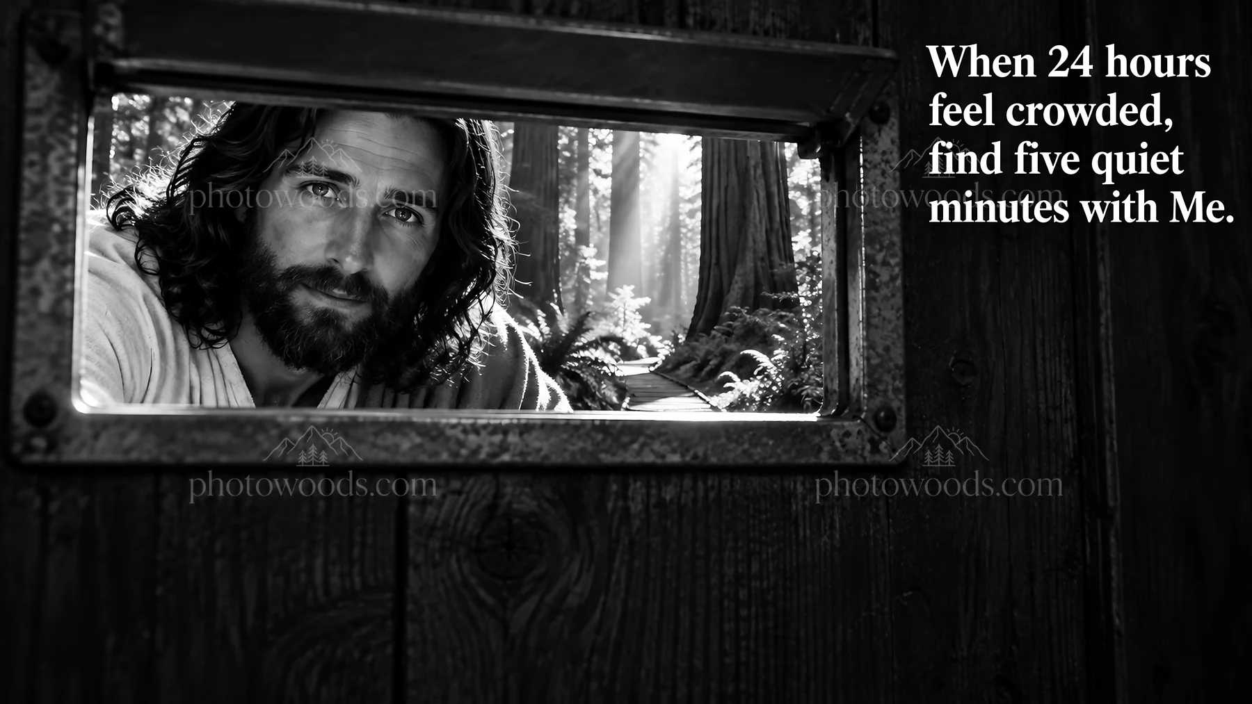 Jesus Christ offers comfort in a quiet moment - AI-generated stock image