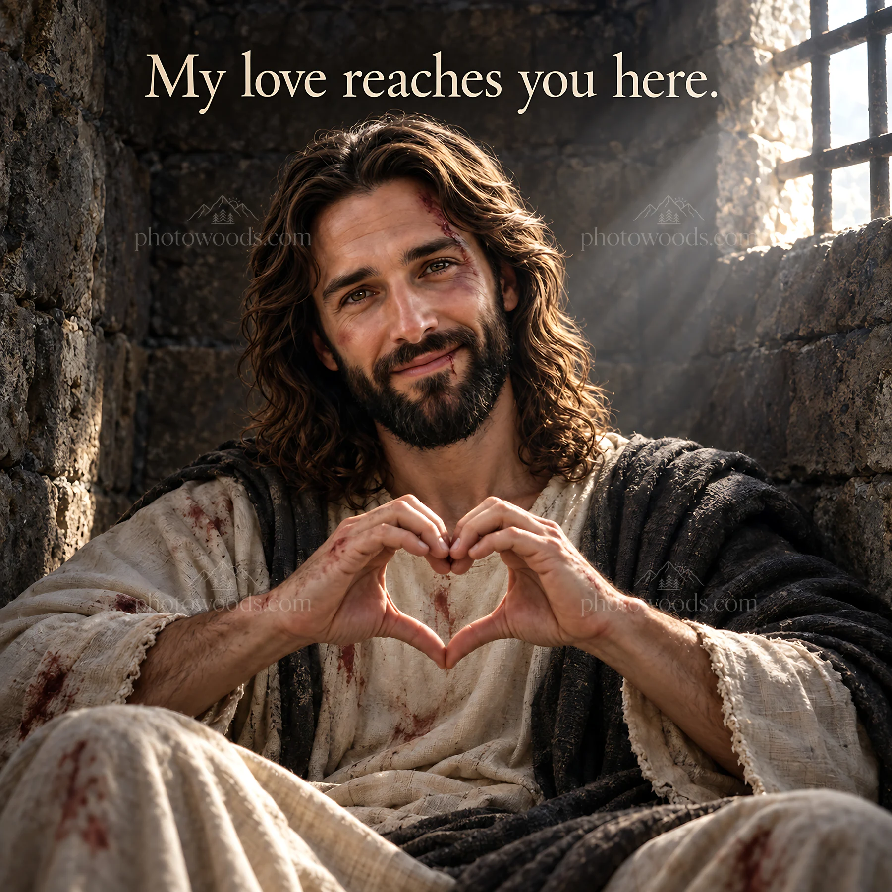 Jesus Christ sharing love in a devotional scene - AI-generated stock image