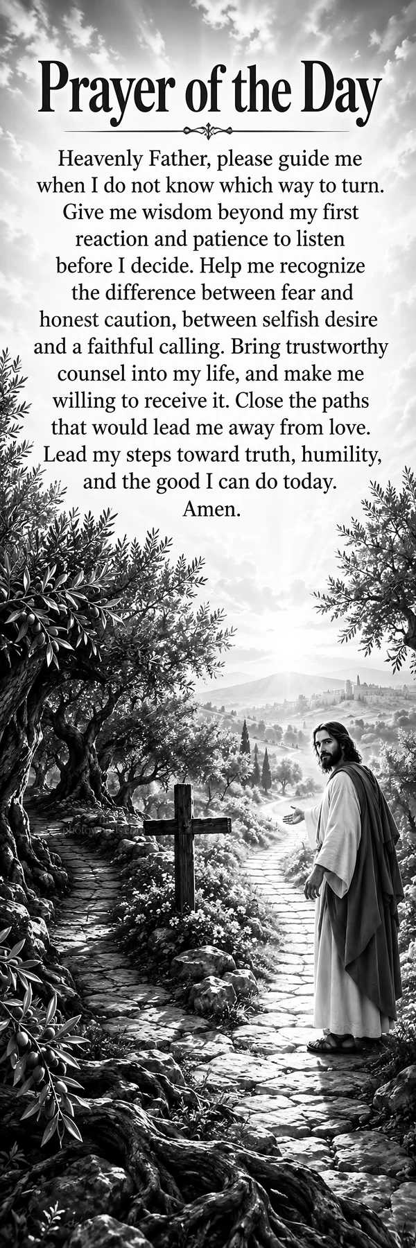 Jesus Christ guiding through prayer and reflection - AI-generated stock image