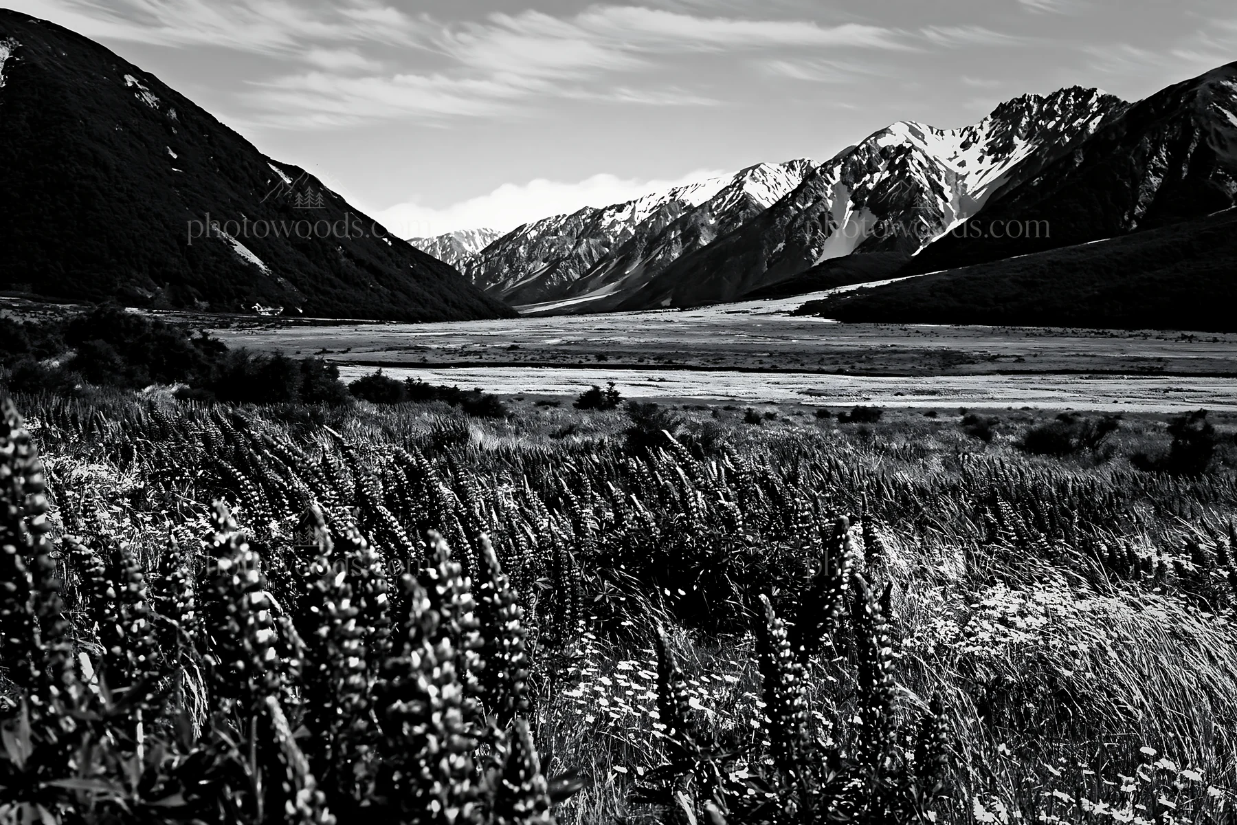 Rolling valley meadow under clear sky - AI-generated stock image