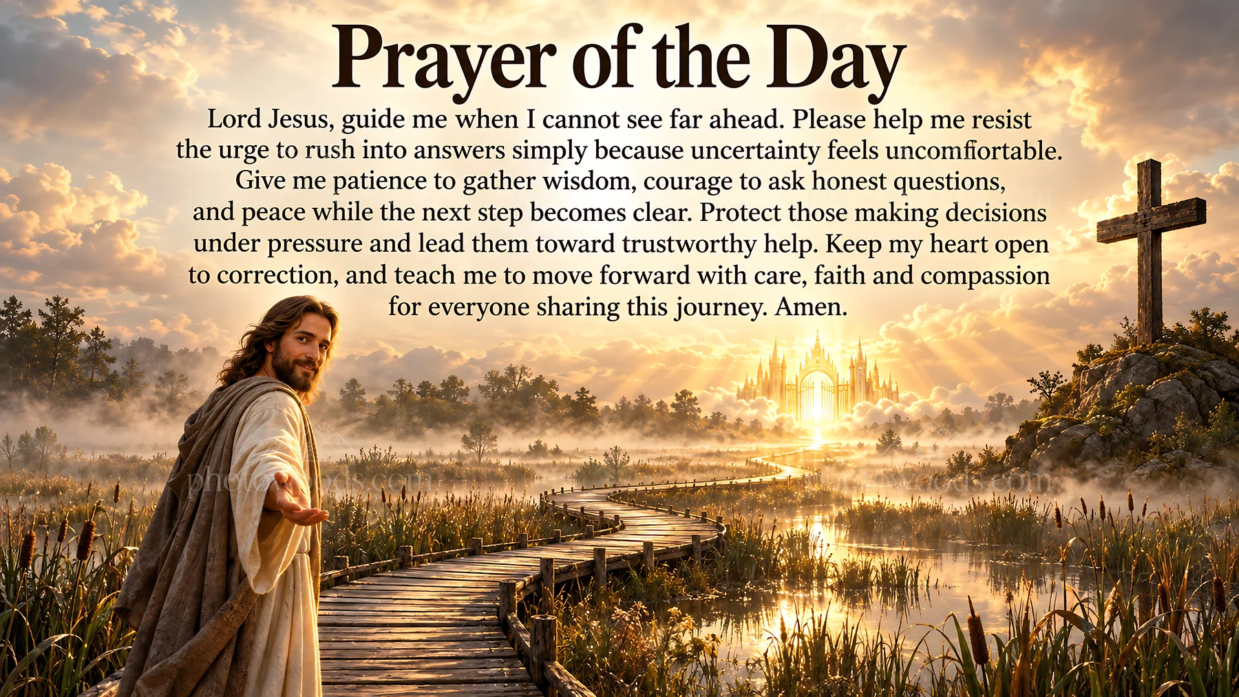 Jesus Christ guiding with prayer and support - AI-generated stock image