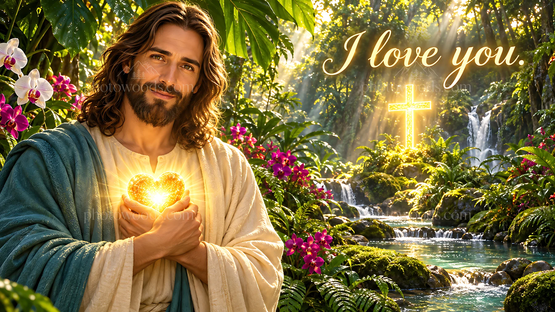 Love beneath the Rainforest Canopy - AI-generated stock image