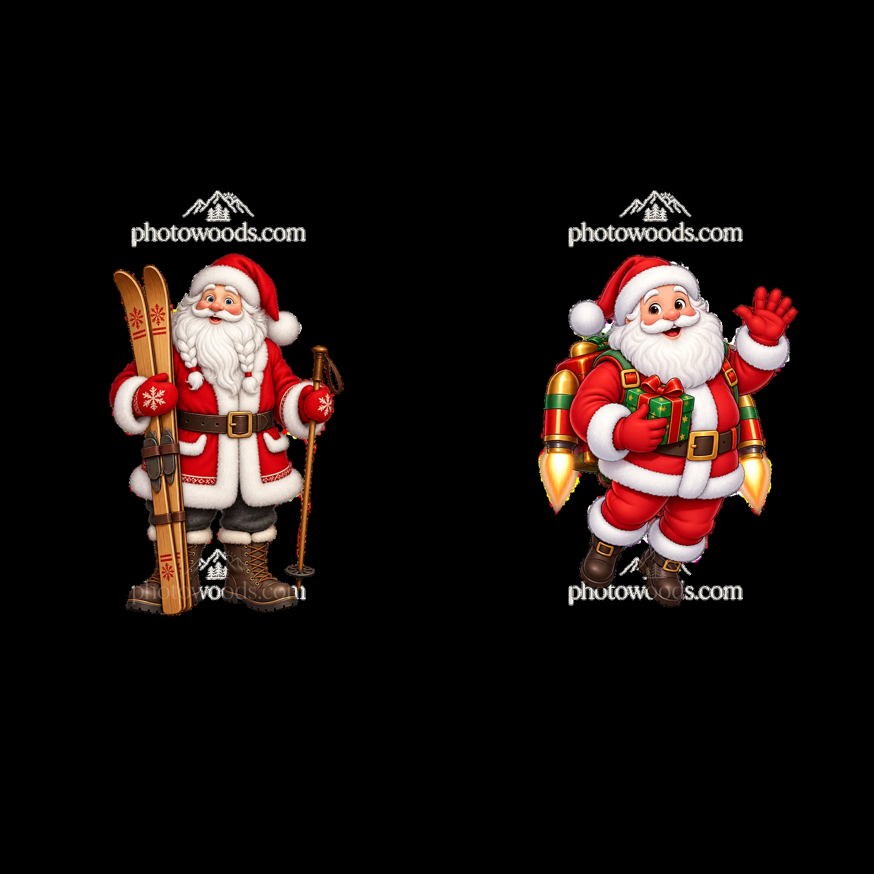 Two isolated cartoon figure stickers - AI-generated stock image