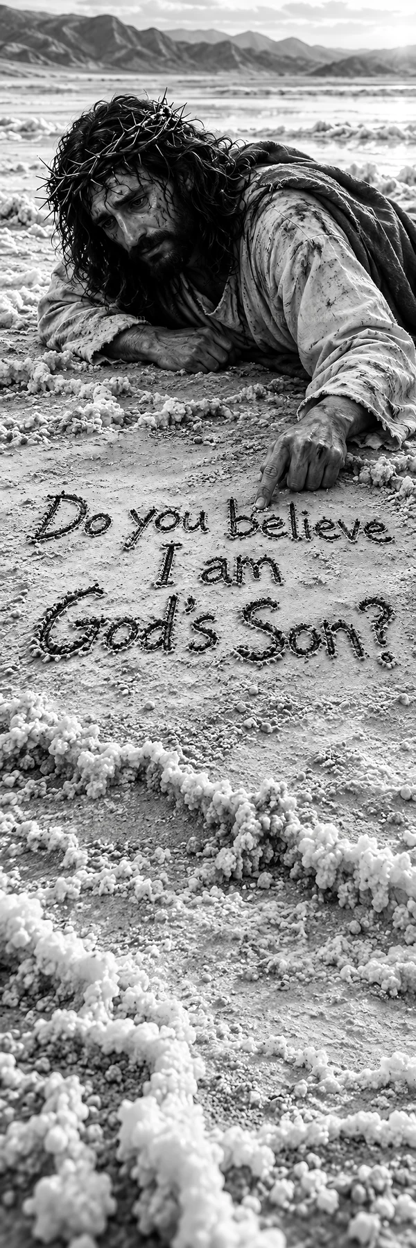 Jesus Christ asks, Do you believe I am God's Son? - AI-generated stock image
