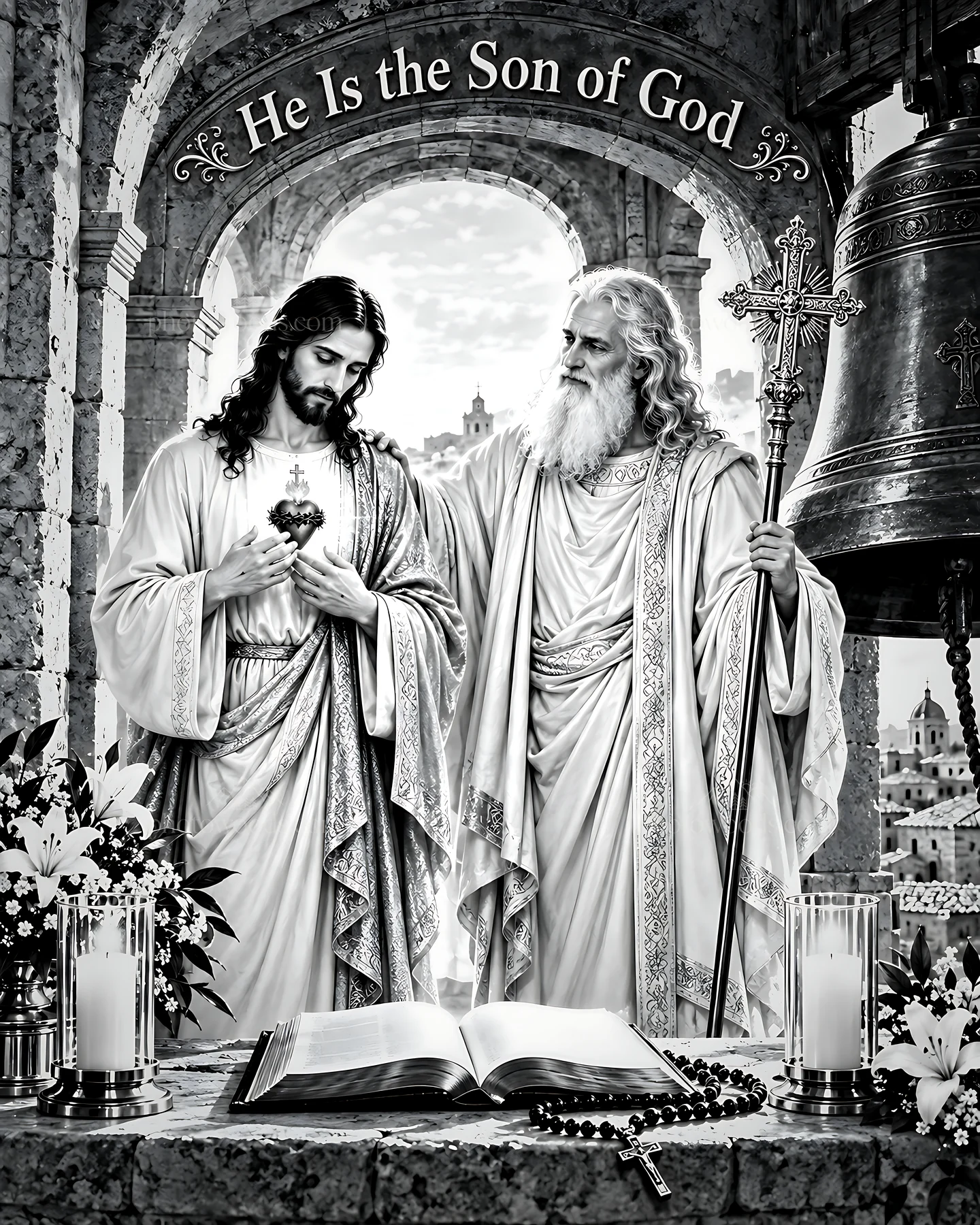 Blessing in the bell tower - AI-generated stock image