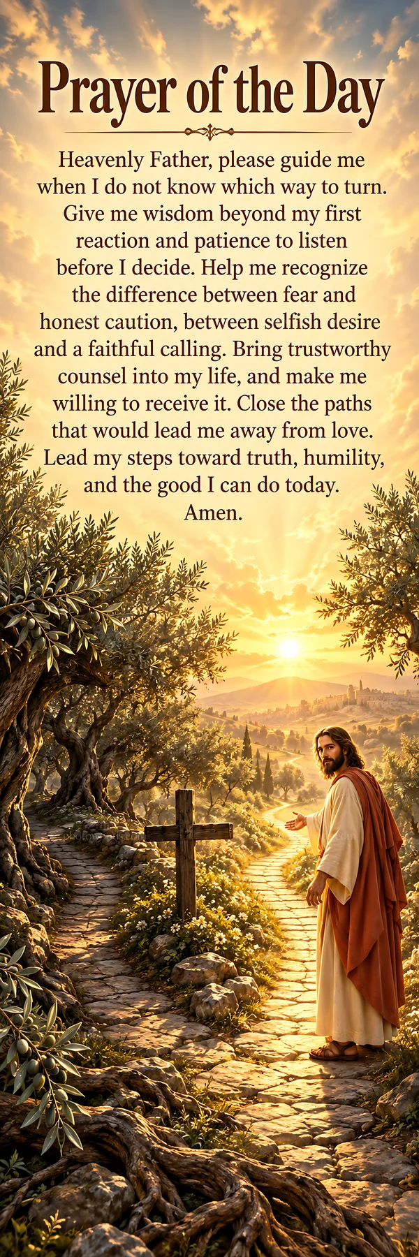 Jesus Christ teaching the Prayer of the Day - AI-generated stock image