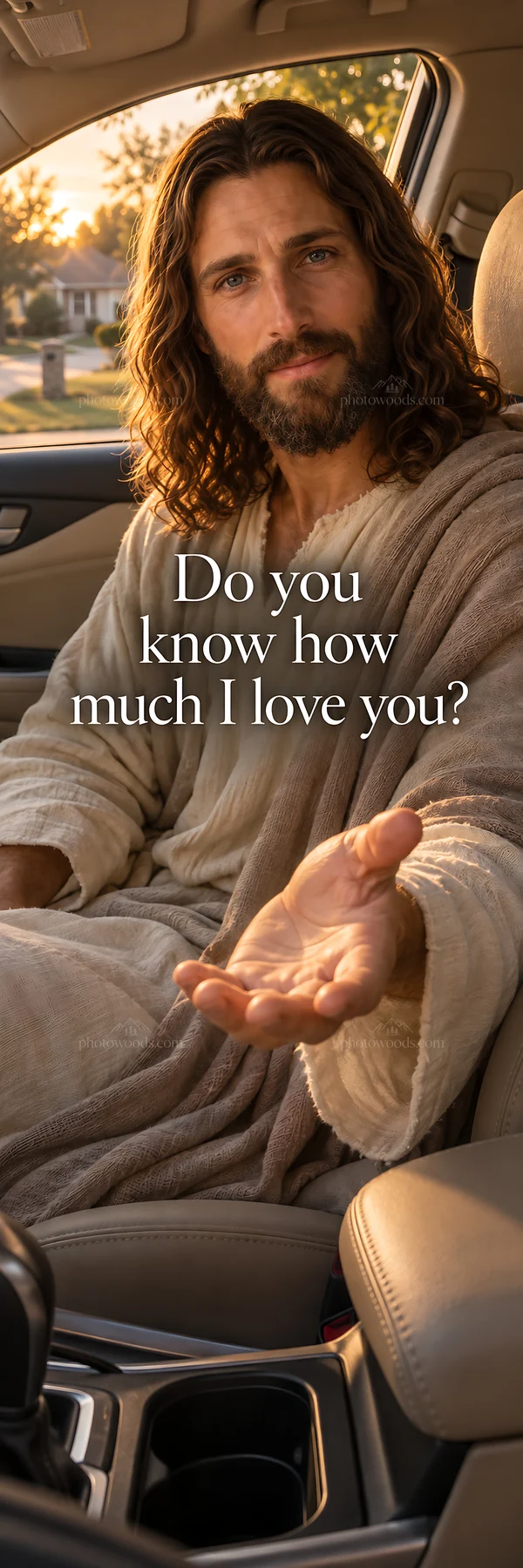 Jesus Christ reaches out with love and compassion - AI-generated stock image