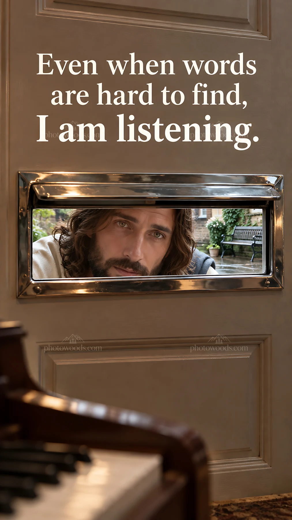Jesus Christ listening with compassion to those in need - AI-generated stock image