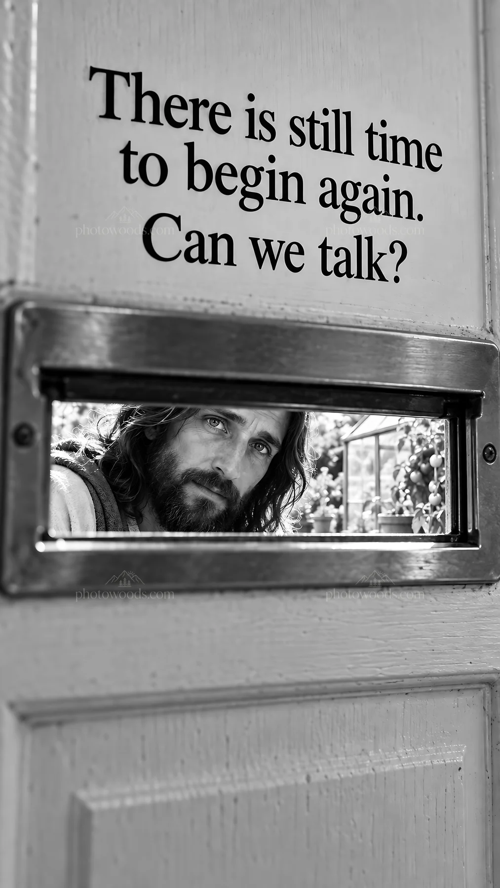Jesus Christ inviting conversation and hope - AI-generated stock image