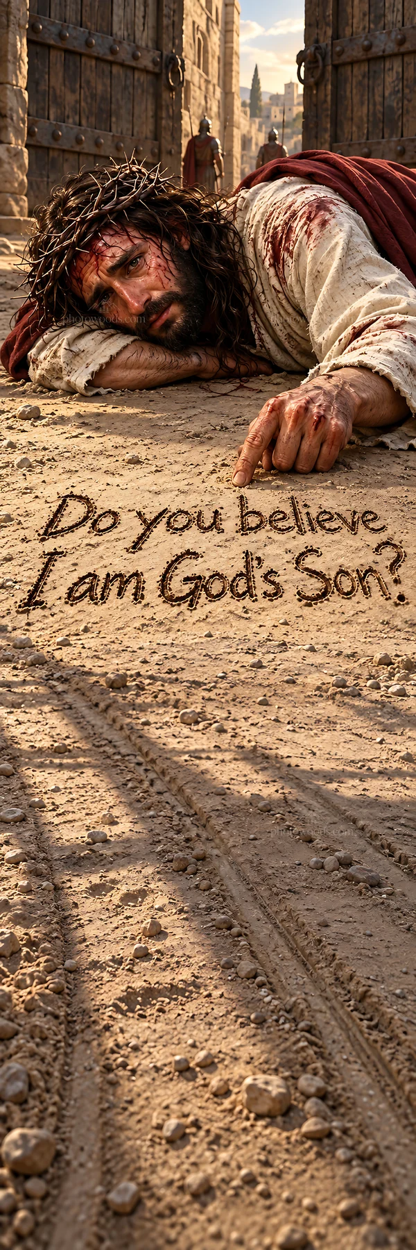 Jesus Christ asks if you believe I am God's Son - AI-generated stock image