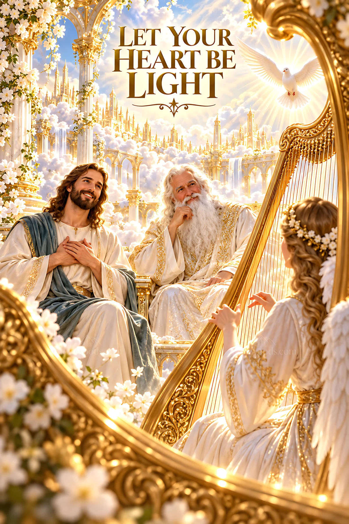 Let your heart be light in a heavenly setting - AI-generated stock image