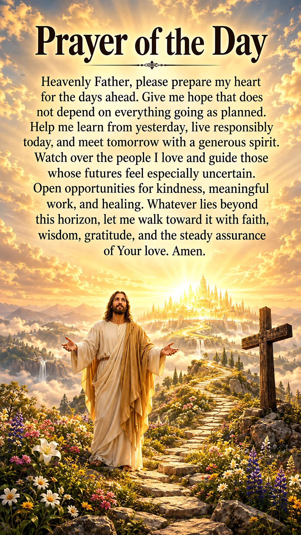 Jesus Christ guiding with hope for the future - AI-generated stock image
