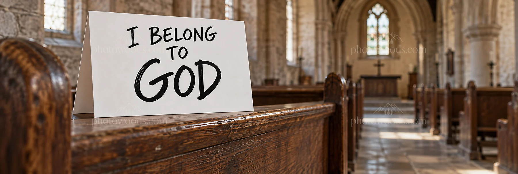 Jesus Christ message of belonging in a church setting - AI-generated stock image