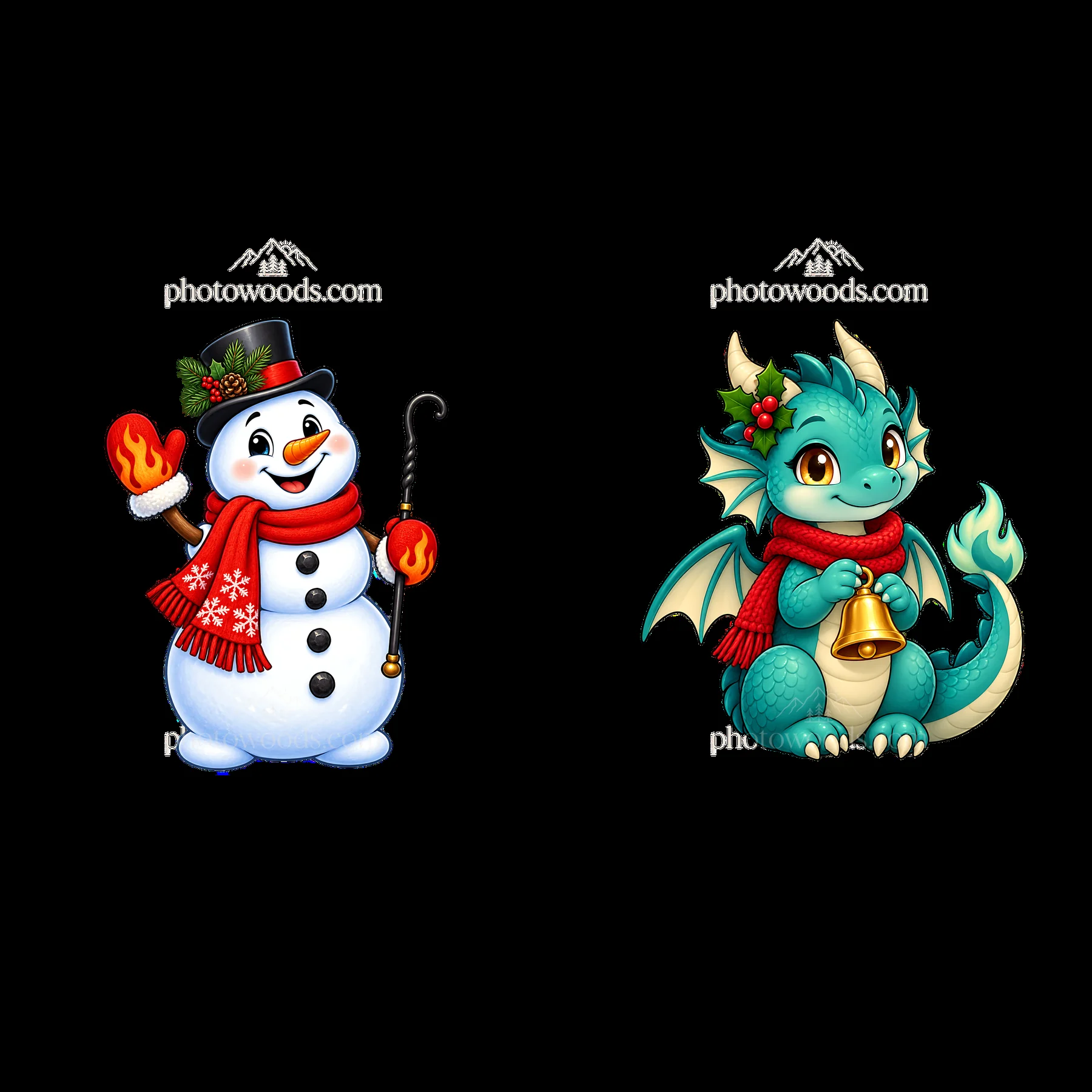 Two isolated cartoon figure stickers - AI-generated stock image