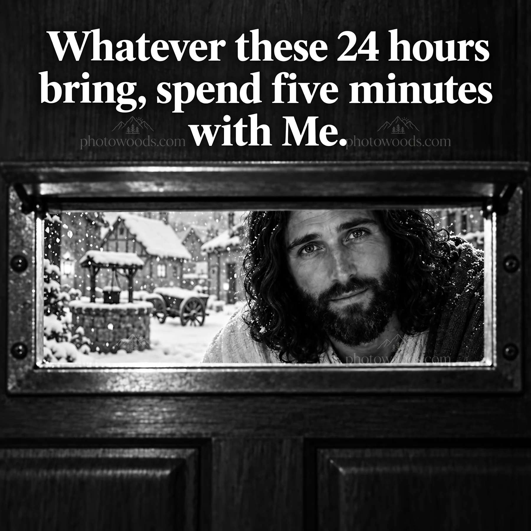 Jesus Christ invites reflection during daily challenges - AI-generated stock image