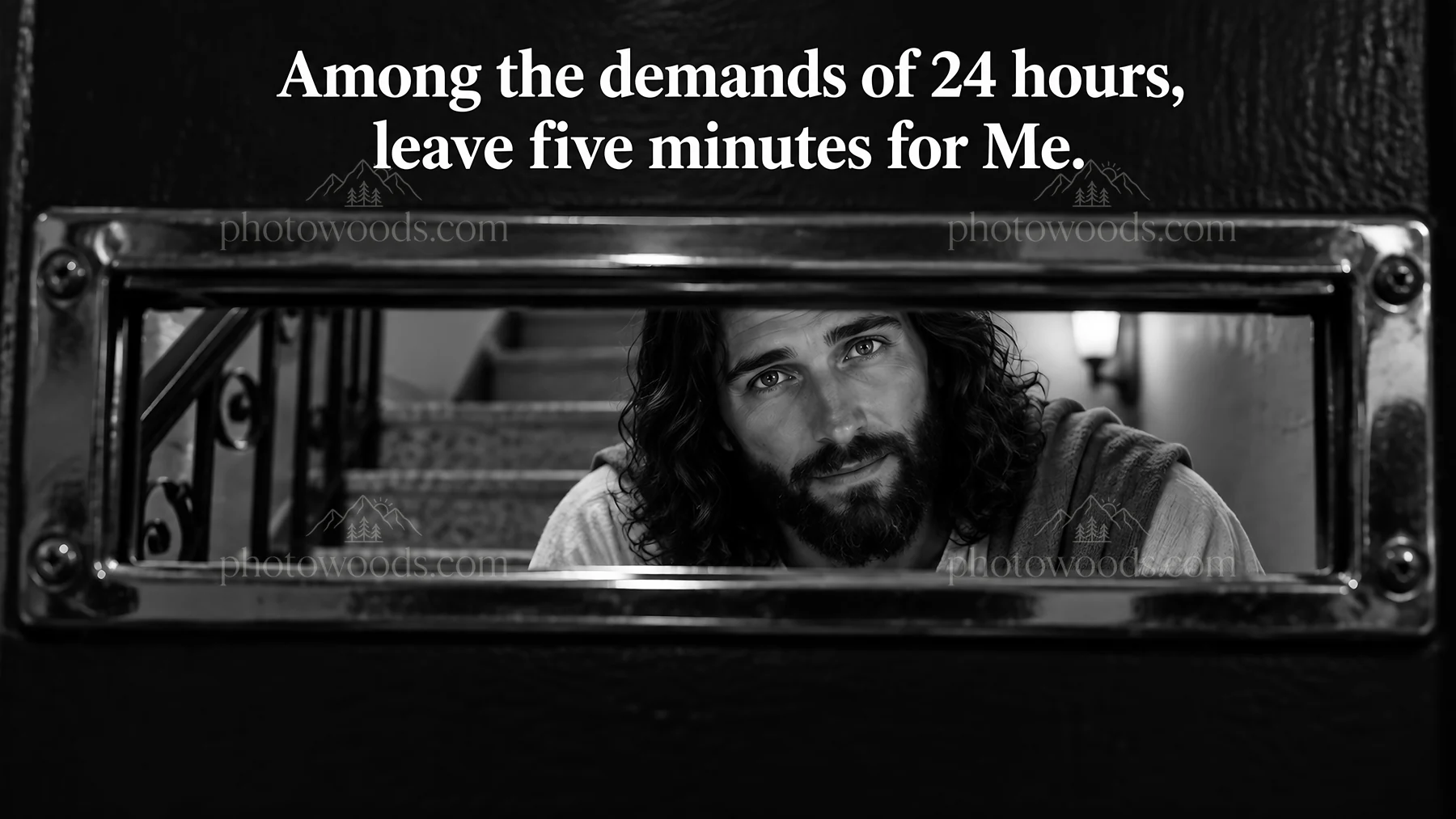 Jesus Christ asking for time in a busy world - AI-generated stock image