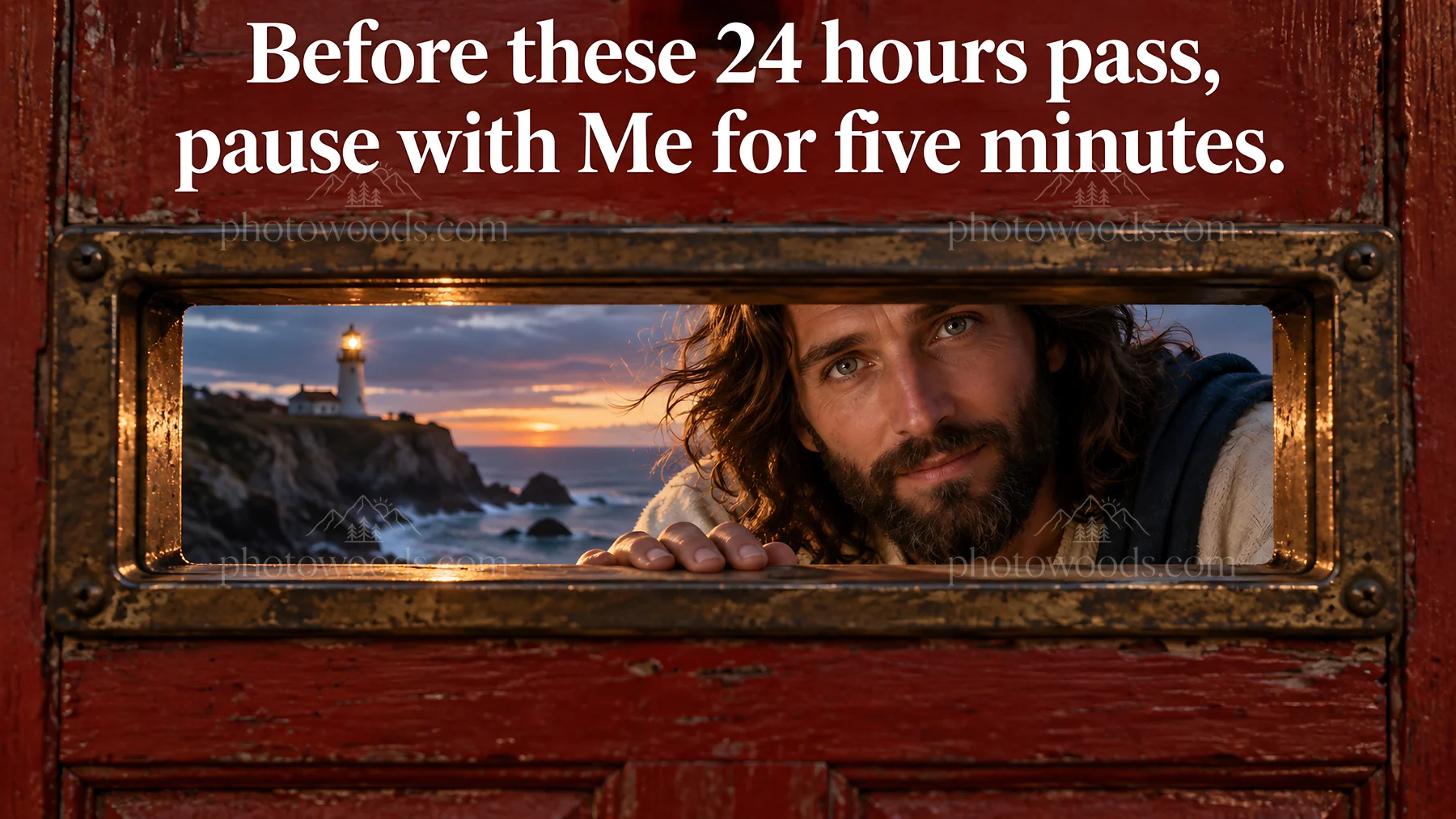 Jesus Christ invites reflection and connection with Him - AI-generated stock image