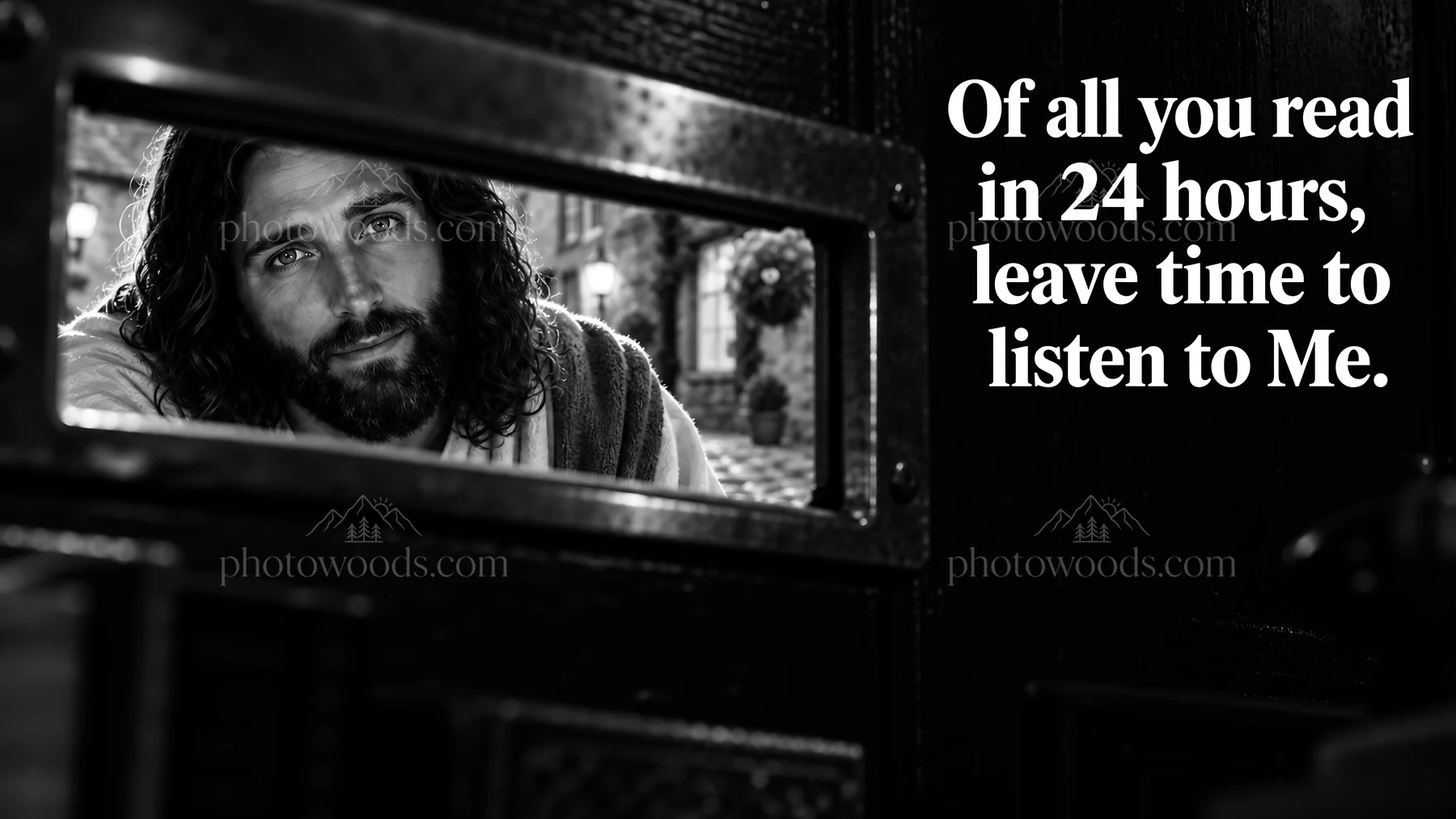 Jesus Christ inviting you to listen and reflect - AI-generated stock image