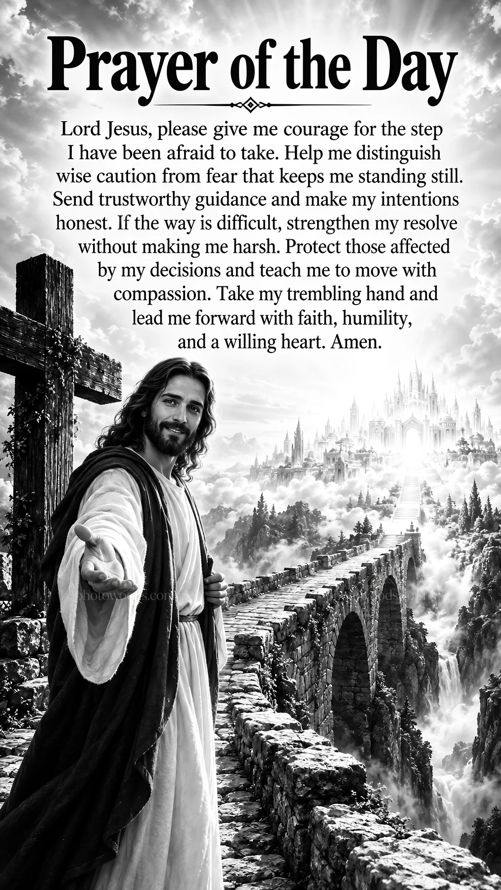 Jesus Christ teaching about courage and faith - AI-generated stock image