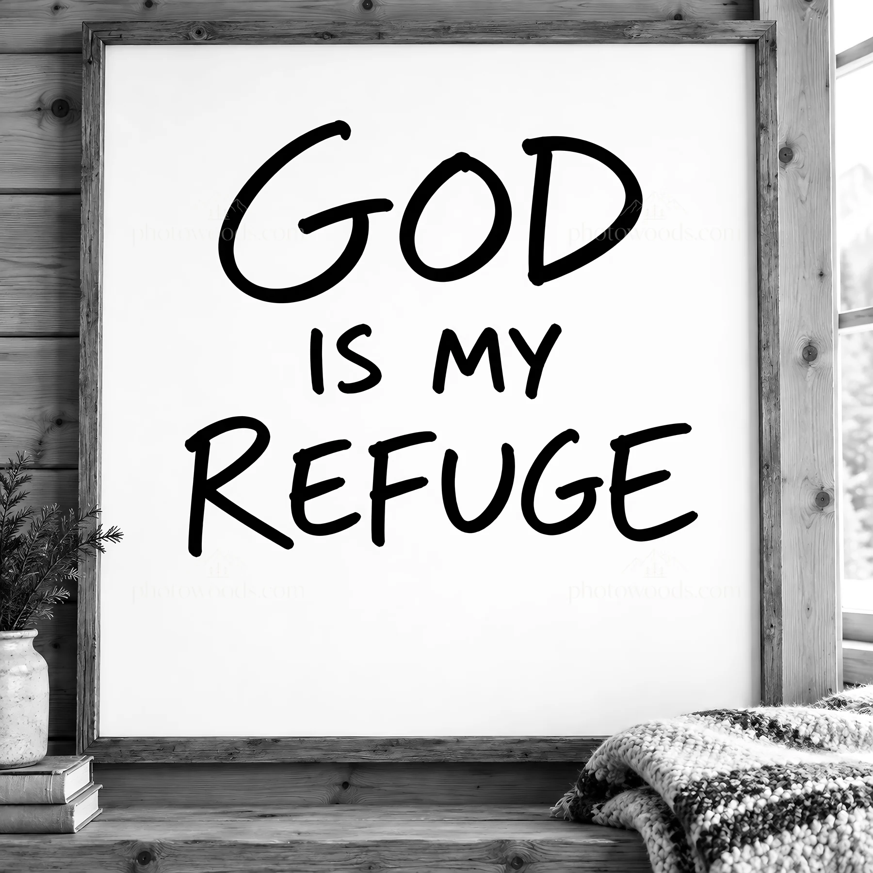 Jesus Christ as my refuge in a comforting setting - AI-generated stock image