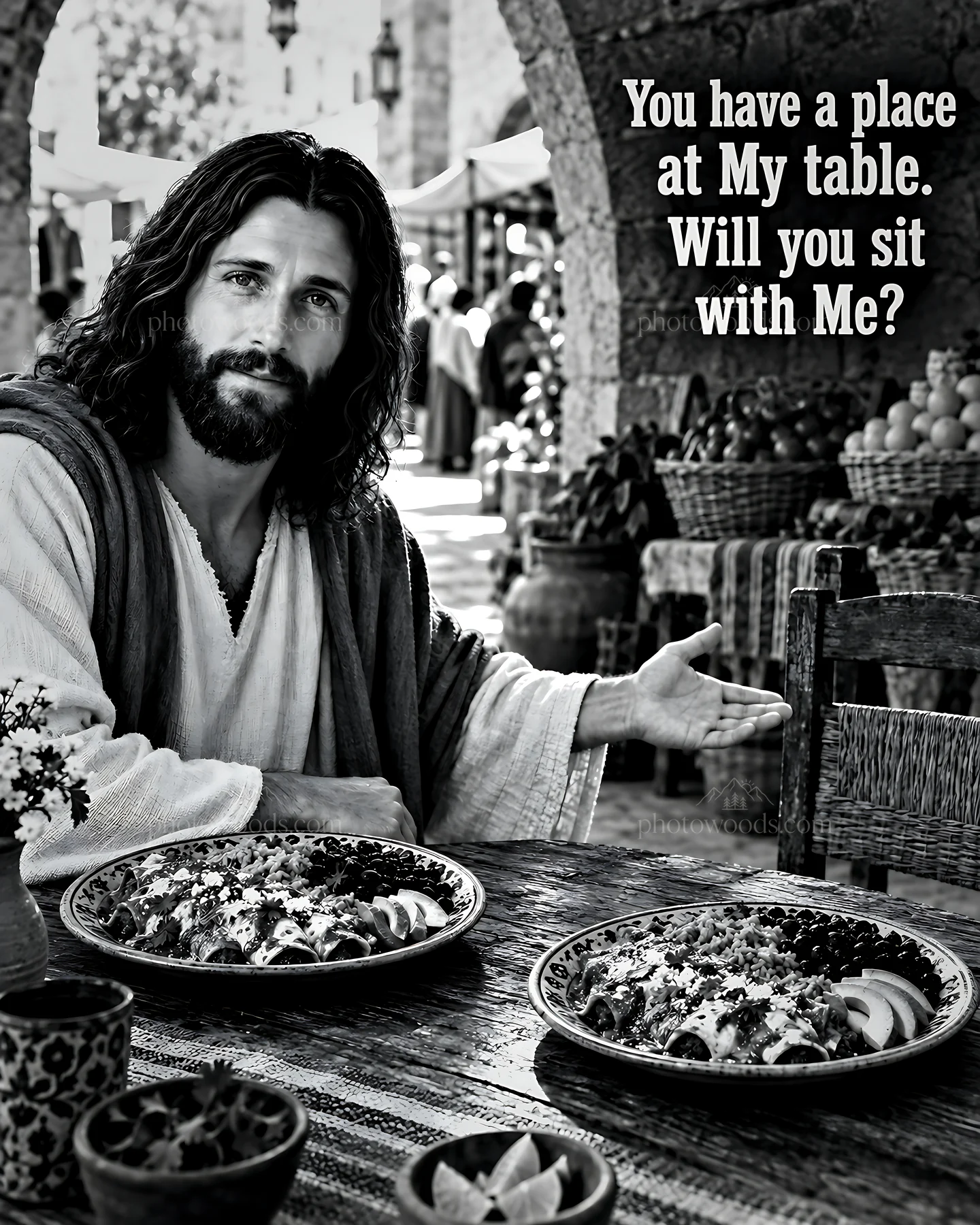 You have a place at my table in the market - AI-generated stock image