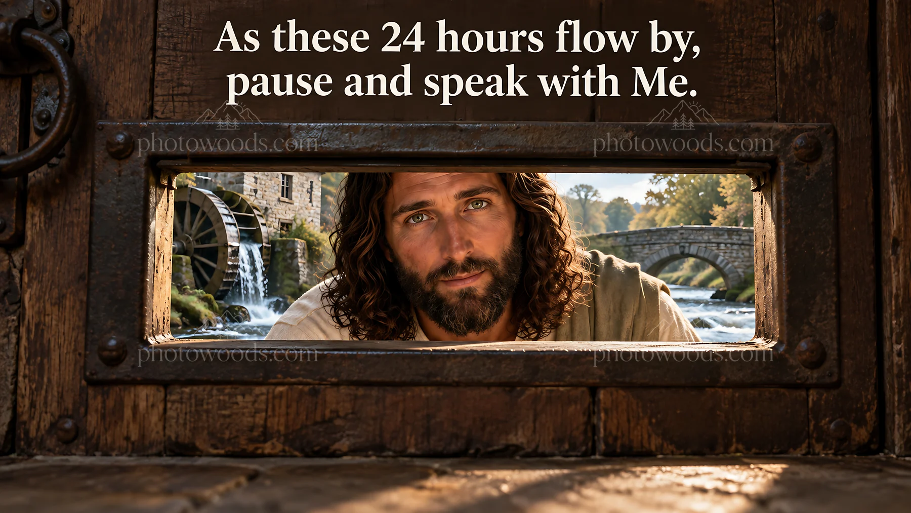 Jesus Christ invites you to pause and speak with Him - AI-generated stock image
