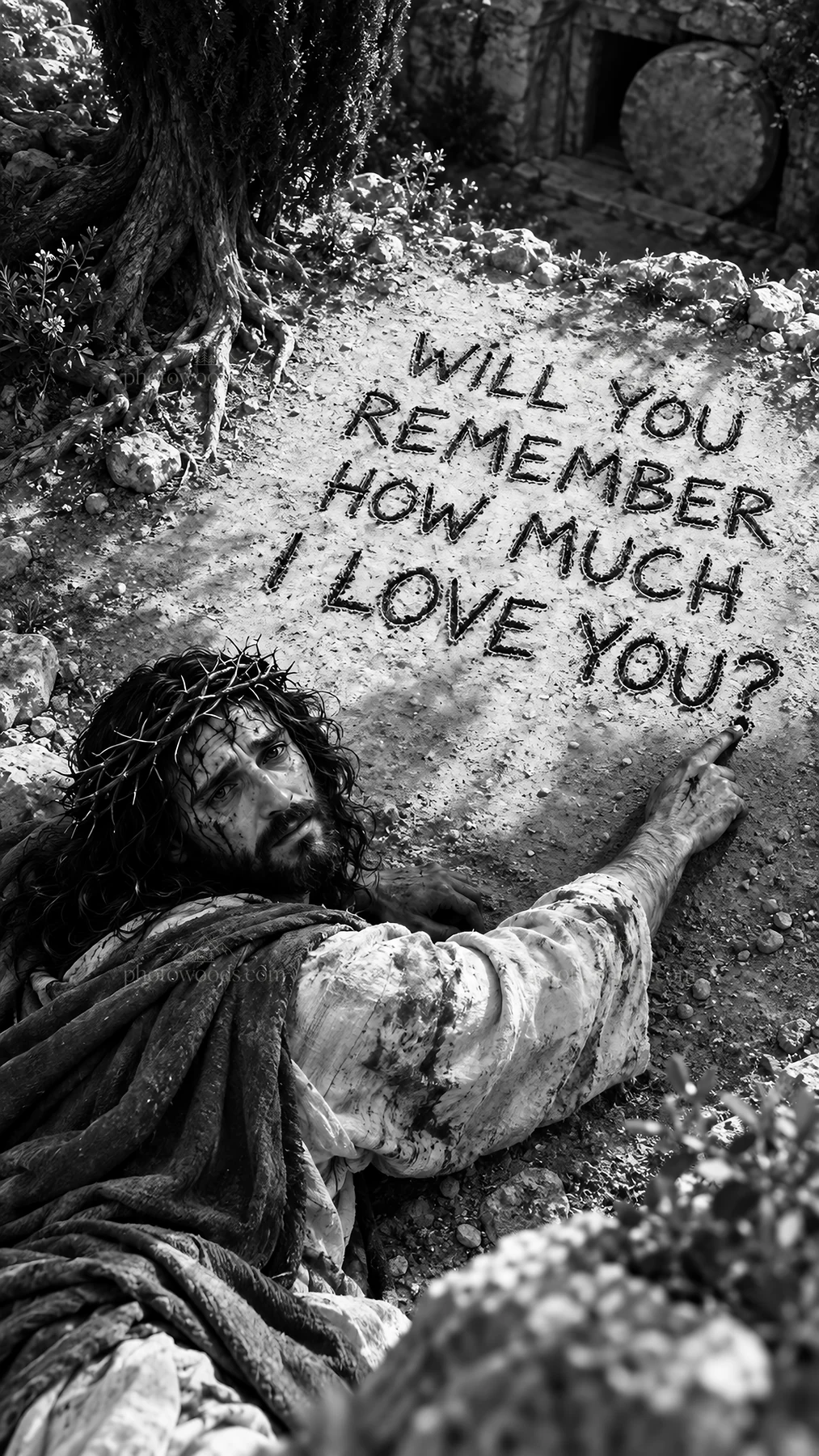 Jesus Christ expressing love and asking for remembrance - AI-generated stock image