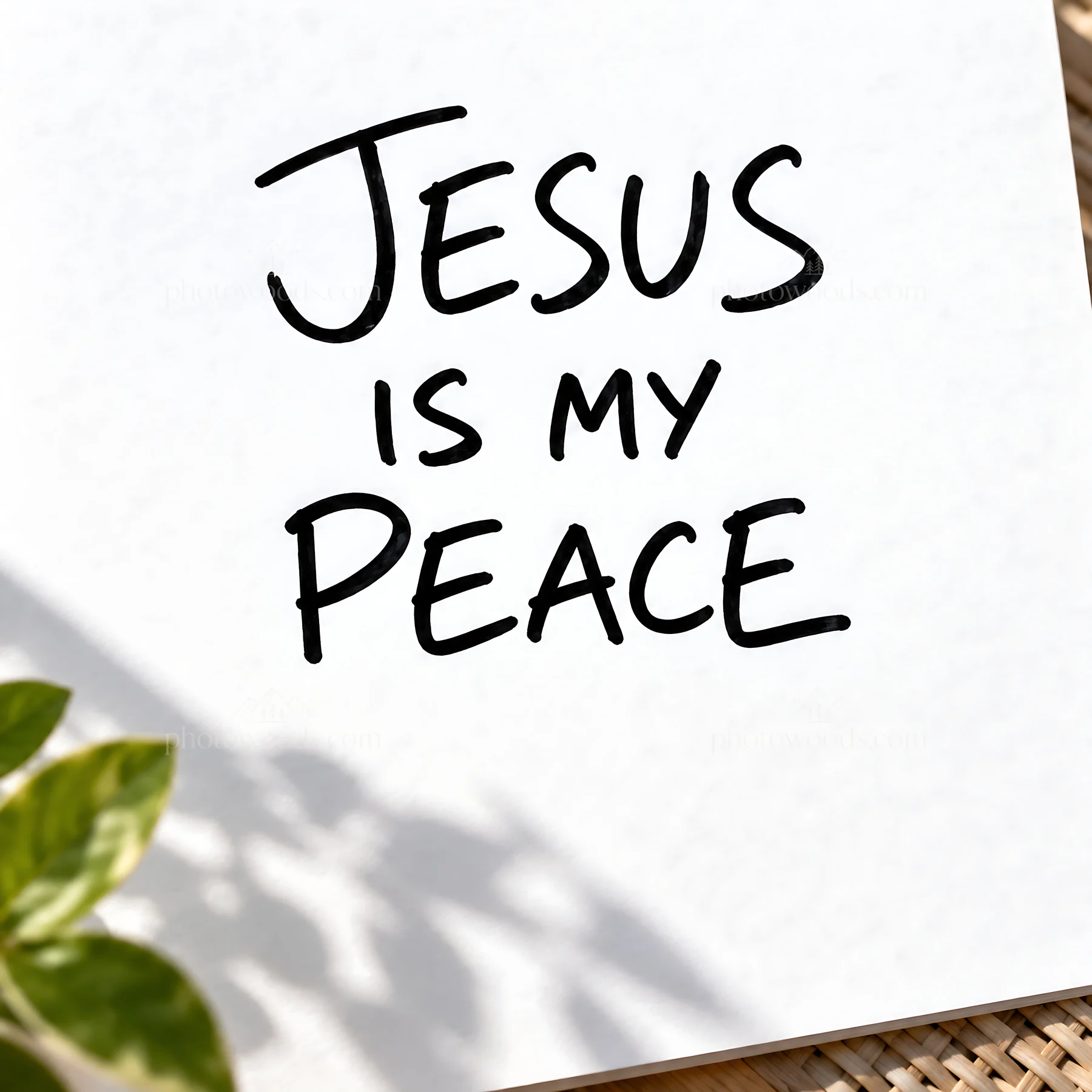 Jesus Christ is my peace in a moment of reflection - AI-generated stock image