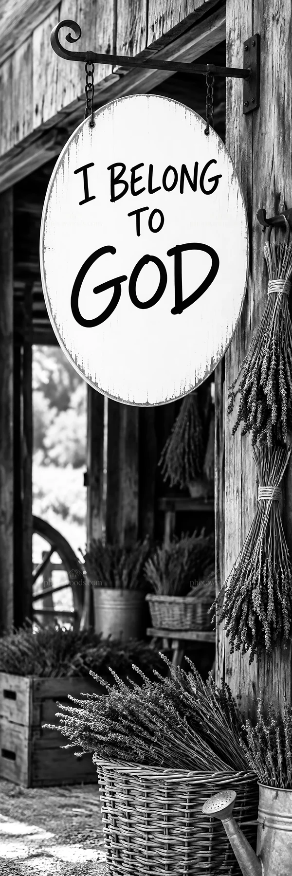 Jesus Christ sign stating I belong to God - AI-generated stock image