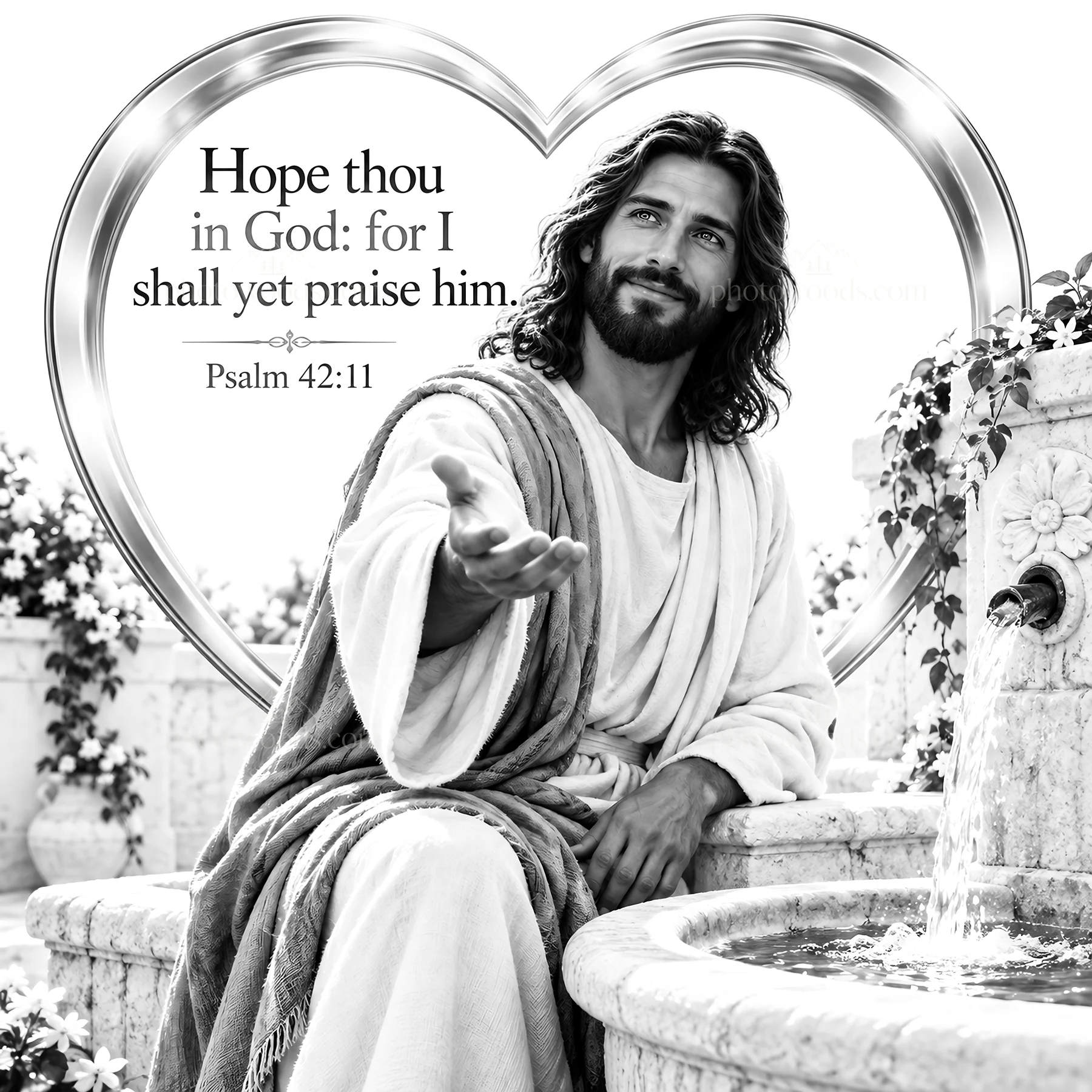 Jesus Christ offering hope and compassion - AI-generated stock image