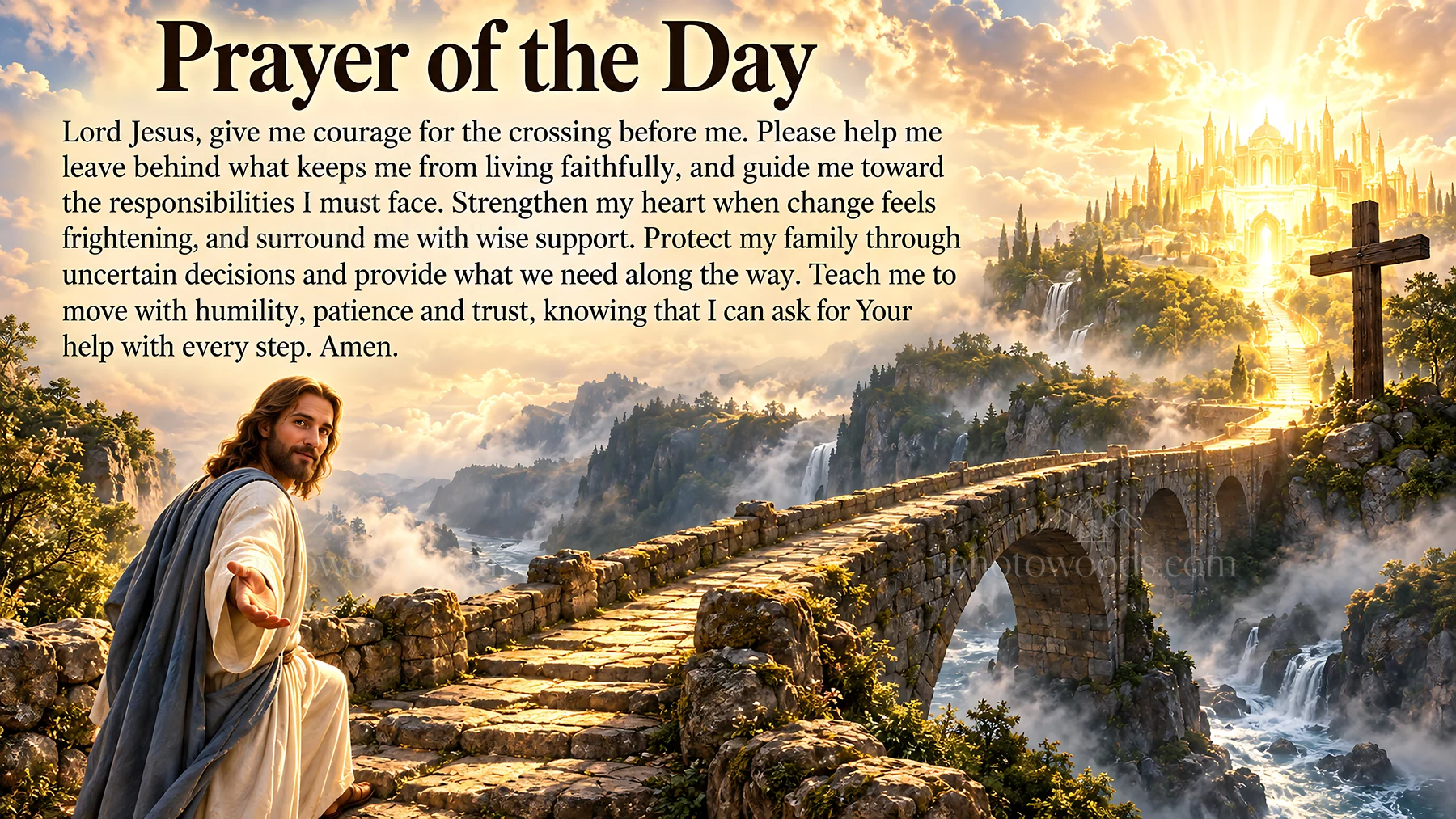 Jesus Christ guiding through uncertainty and prayer - AI-generated stock image