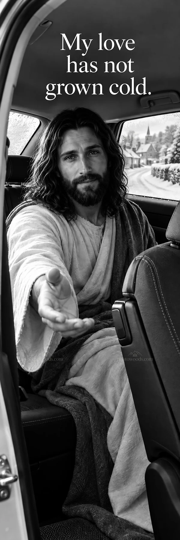 Jesus Christ reaching out to comfort the viewer - AI-generated stock image
