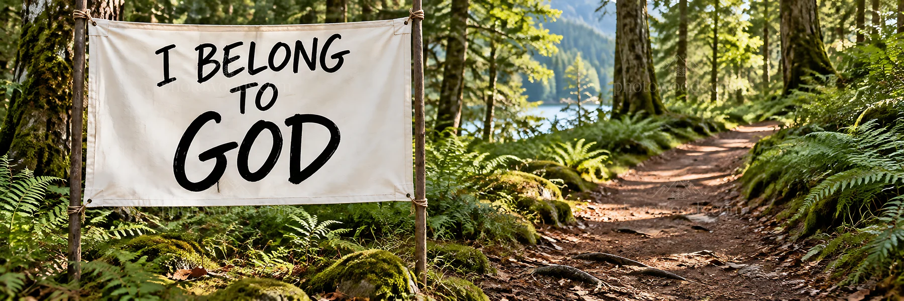 Jesus Christ message in nature - AI-generated stock image