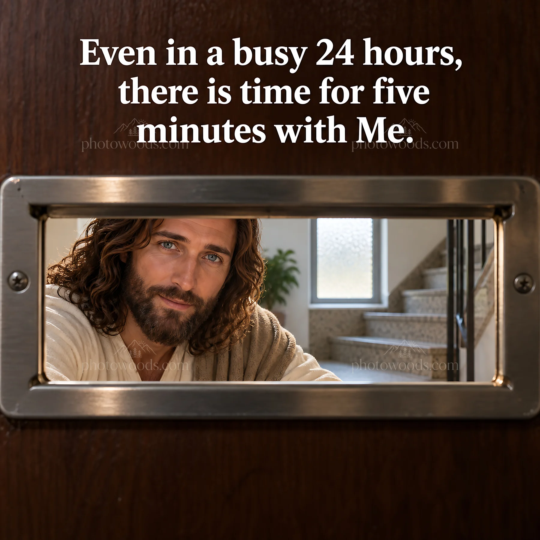Jesus Christ invites you to spend quiet time together - AI-generated stock image