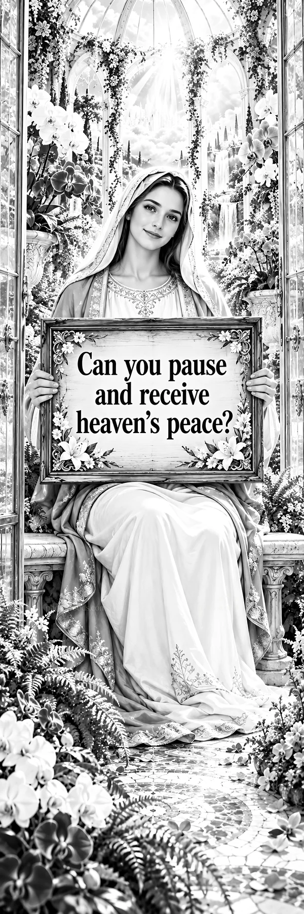 Jesus Christ offering peace in a serene garden setting - AI-generated stock image