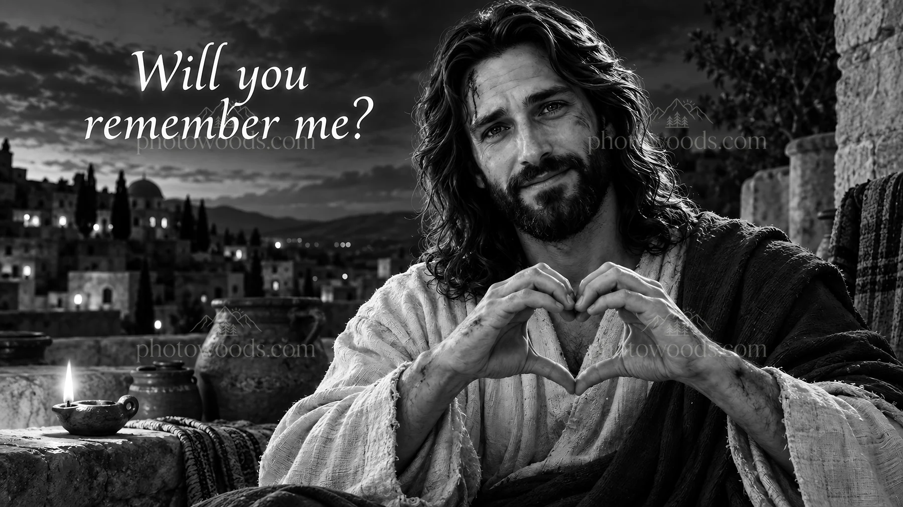 Jesus Christ asks, Will you remember me? - AI-generated stock image