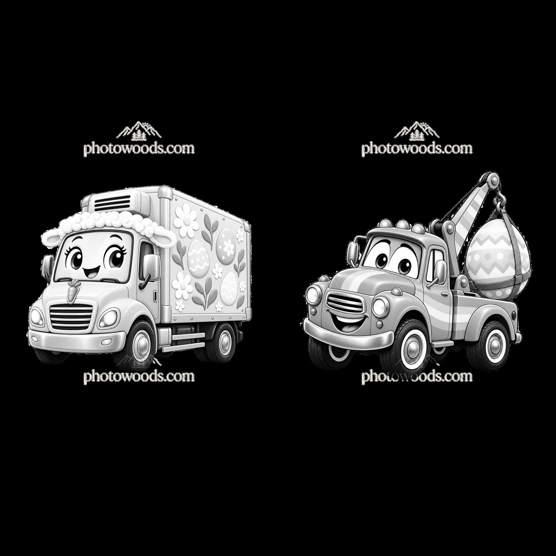 Easter-themed truck and delivery vehicle with decorations - AI-generated stock image