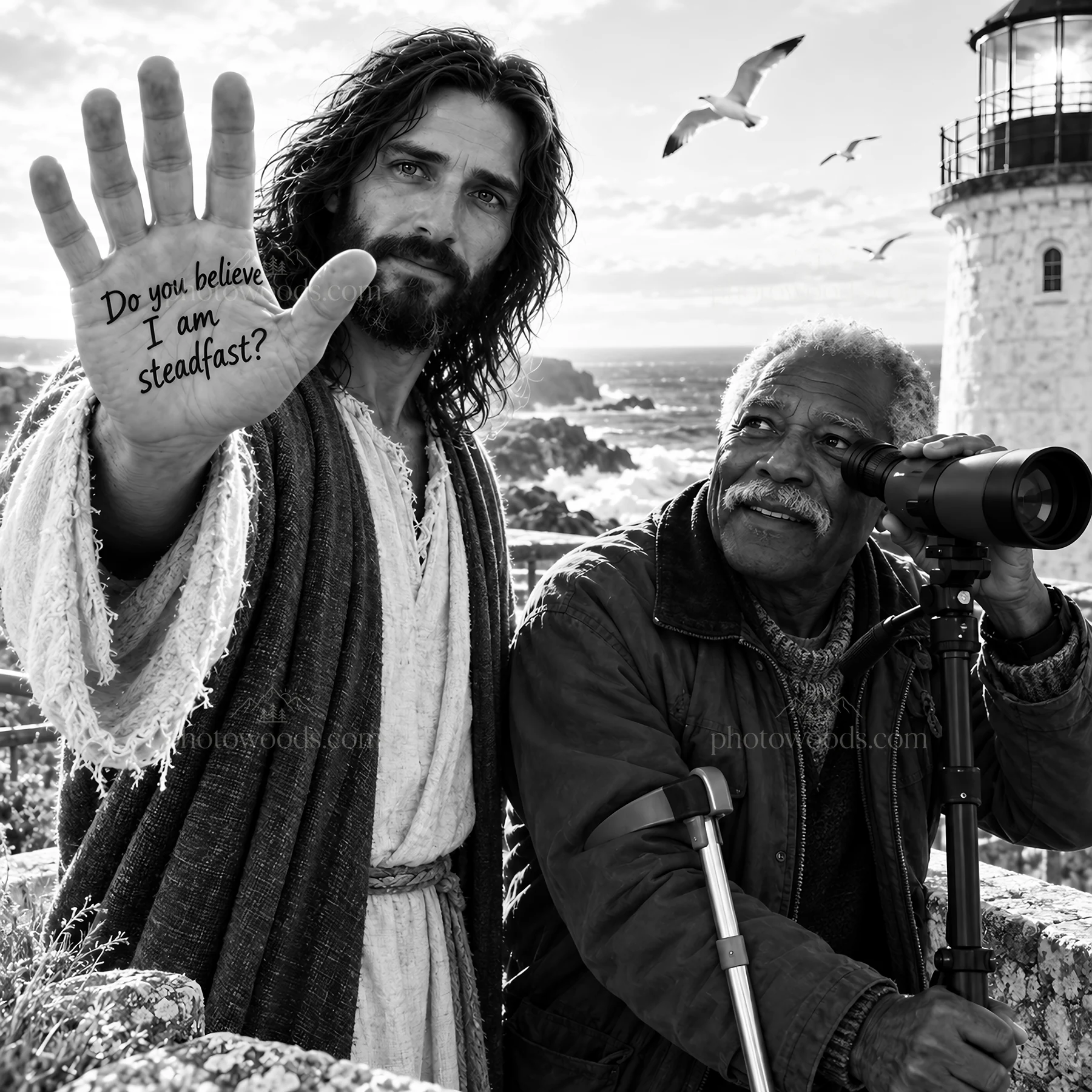Jesus Christ asks, do you believe I am steadfast? - AI-generated stock image