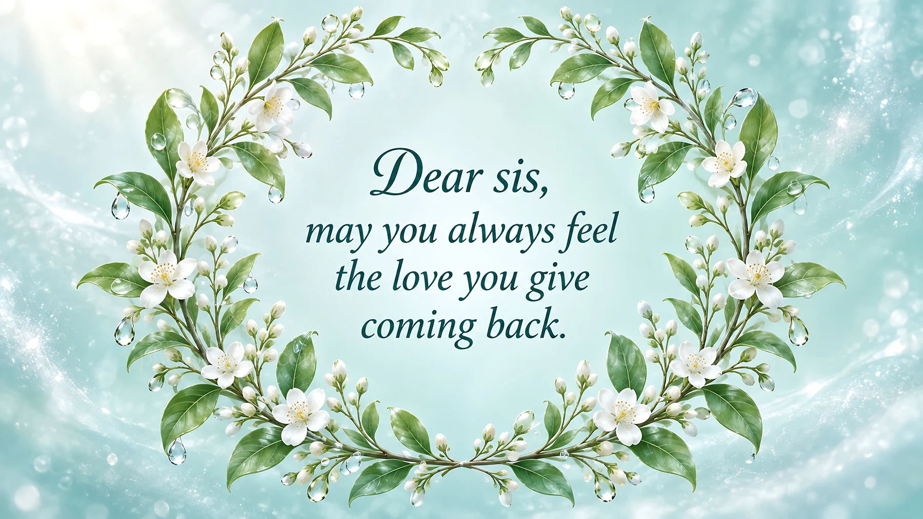 Floral Sister Greeting with Loving Message - AI-generated stock image