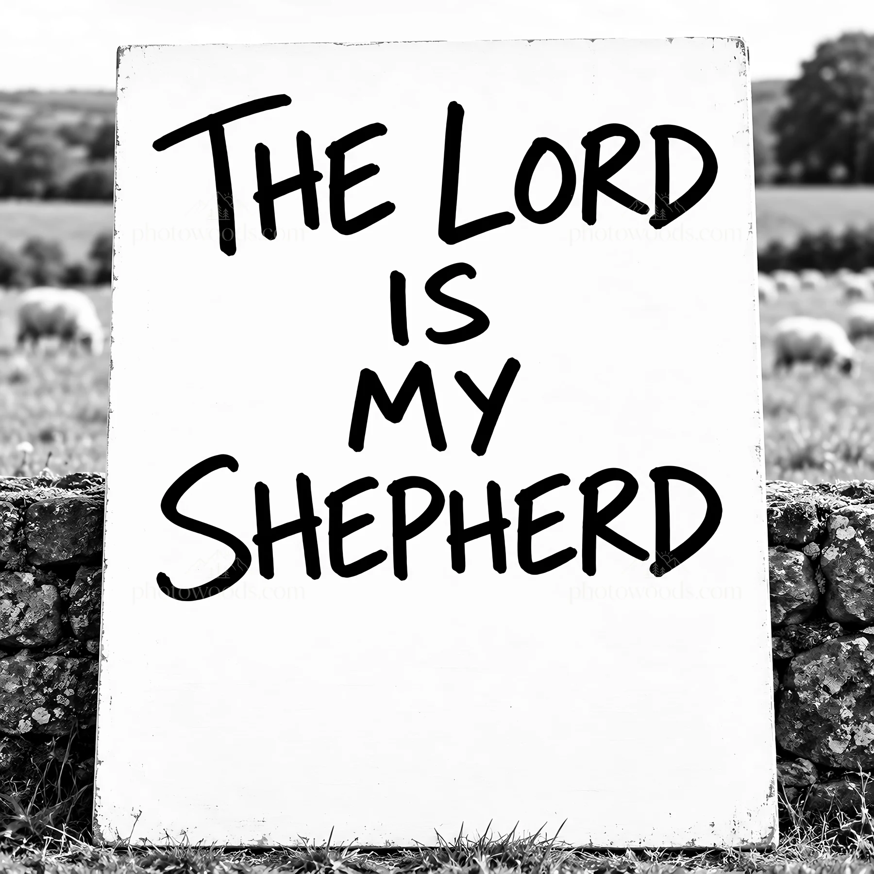 Jesus Christ is the Good Shepherd with comforting words - AI-generated stock image