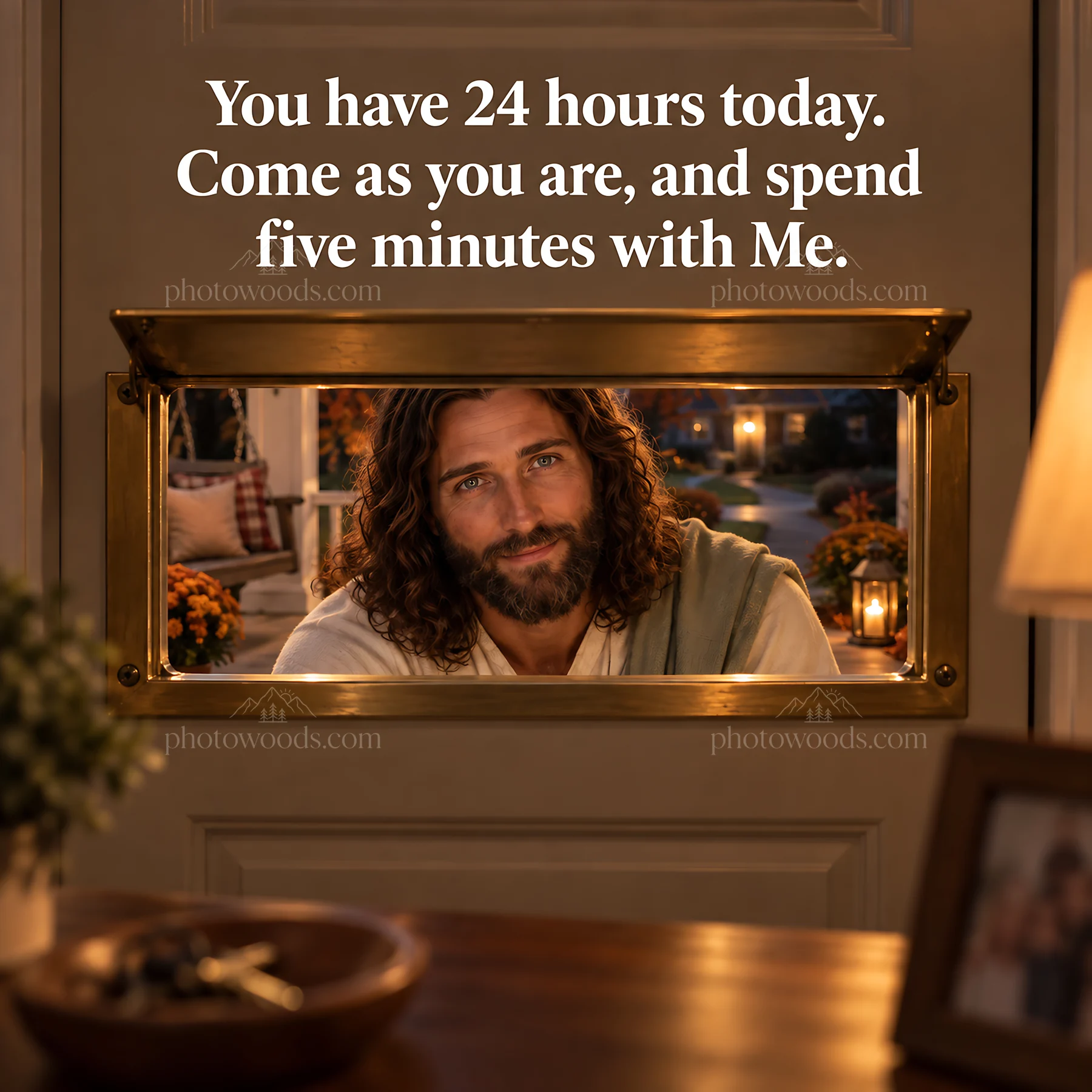 Jesus Christ welcoming and inviting for a moment of reflection - AI-generated stock image