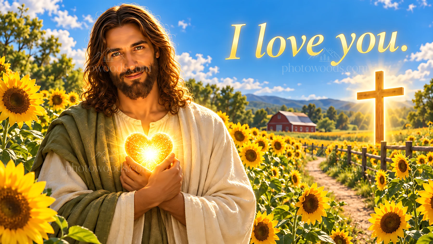 Love among the sunflowers - AI-generated stock image